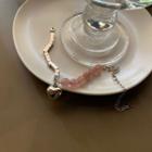 Faux Crystal Bead Alloy Bracelet Sl0624 - Silver & Purple - One Size