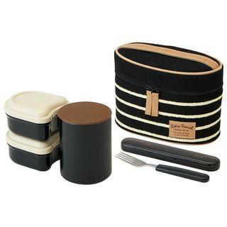 Retro French Thermal Lunch Box Set (black)