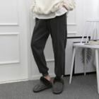 Seam-front Fleece-lined Jogger Pants