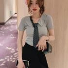 Short-sleeve Neck Tie T-shirt