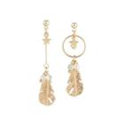 Feather Faux Pearl Asymmetrical Alloy Dangle Earring (various Designs)