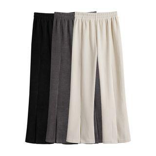 High Waist Slit Cropped Loose Fit Pants
