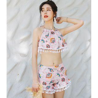 Flower Print Tassel Tankini