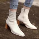 Plain Chunky-heel Short Boots