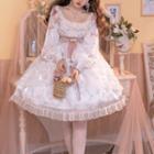 Lantern-sleeve Ribbon Ruffled A-line Dress (various Designs)