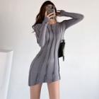 Details Asymmetric Skinny Mini Dress