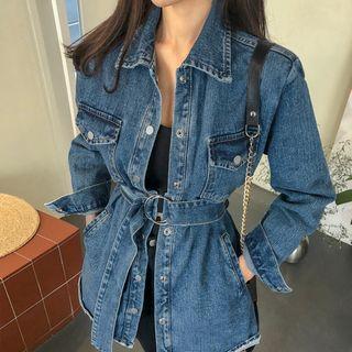 Belted Denim Shirt Jacket