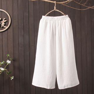 Textured Wide Leg Pants