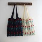 Knit Floral Shoulder Bag