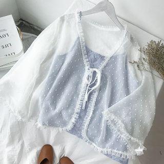 Tie-front Mesh Jacket