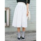 Gathered- Waist A-line Midi Skirt