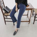 Elastic-waist Boot-cut Jeans