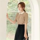 Tall Size Contrast-collar Top