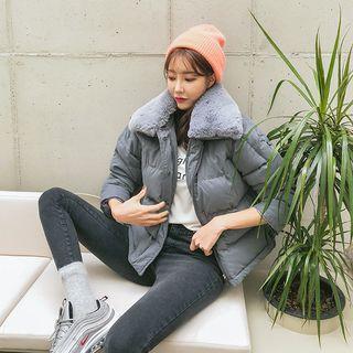 Detachable Faux-fur Collar Puffer Jacket