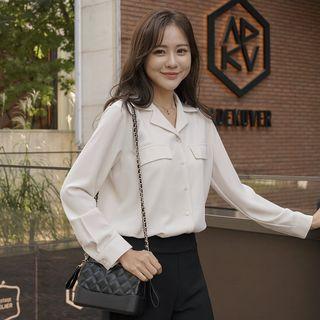 Open-placket Flap-detail Shirt