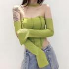 Asymmetrical Choker-neck Paneled T-shirt