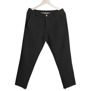 Plain Tapered Zip-slide Pants