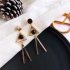 Bead Triangle Fringed Earring As Shown In Figure - One Size