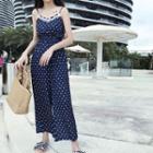 Polka Dot Spaghetti-strap Jumpsuit