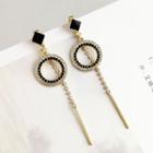 Rhinestone Hoop & Bar Dangle Earring As Shown In Figure - One Size