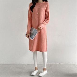 Round-neck Plain Knit Dress
