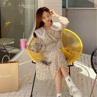 Capelet Floral Chiffon Long Dress