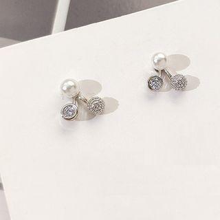 Rhinestone Cherry Stud Earring As Shown In Figure - One Size