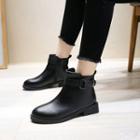 Low-heel Buckled Ankle Boots