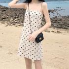 Dotted Strappy A-line Dress As Shown In Figure - One Size