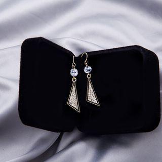 Triangle Rhinestone Dangle Earring 1 Pair - E2134-3 - Gold - One Size