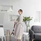 Lace-up Sleeve Snap-buttoned Trench Coat