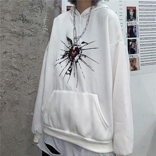 Heart-print Hooded Sweatshirt