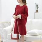 Set: Knit Sweater + A-line Mini Skirt