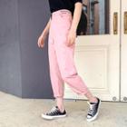 Letter-detail Baggy Cotton Pants