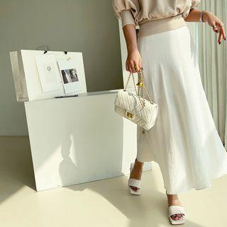 Waistband Maxi Flyaway Skirt
