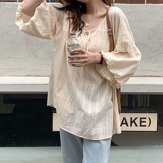 Puff-sleeve Plain Tunic