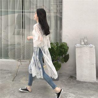 Lace 3/4-sleeve Long Top