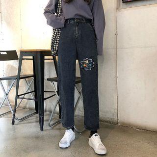 Embroidered Shift Jeans