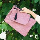Set: Plain Corduroy Clutch + Zip Pouch
