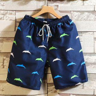 Couple Matching Printed Wide-leg Shorts