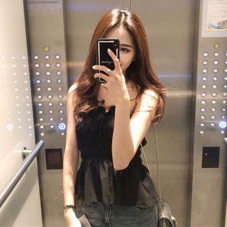 Frilled Trim Strapless Top