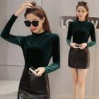 Long-sleeve Velvet Top