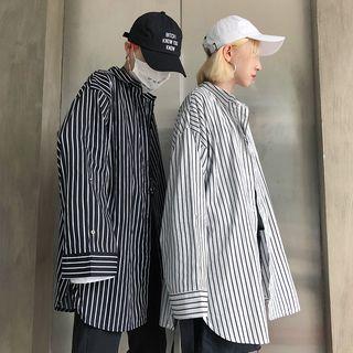 Couple Matching Oversized Striped Shirt