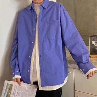 Mock Two-piece Shirt Jacket