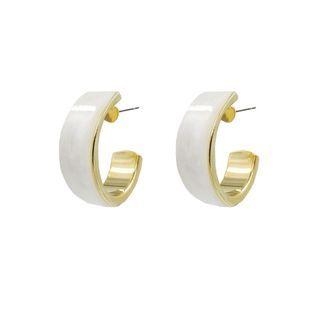 Open Hoop Earrings (white) One Size