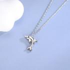 925 Sterling Silver Dolphin Pendant Necklace Silver - One Size