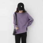 Side-slit Pullover Grayish Purple - One Size