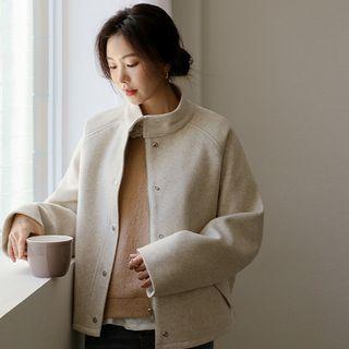 Strand-collar Zip-up Jacket