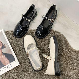 Faux Pearl Studded Mary Jane Shoes