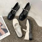 Faux Pearl Studded Mary Jane Shoes